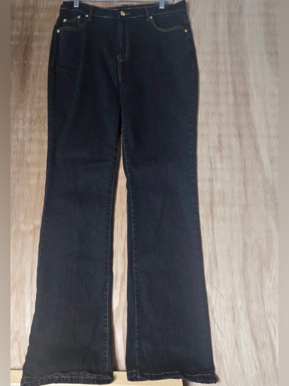DG2 Diane Gilman Jeans Dark Indigo Bootcut Size 12 T Tall Stretchy NEW